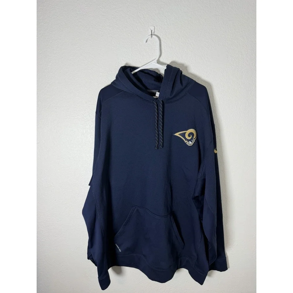 NIKE LA Rams NFL Team Player‎ Issued Dri Fit Hoodie Sweatshirt  Men's 4XL Navy